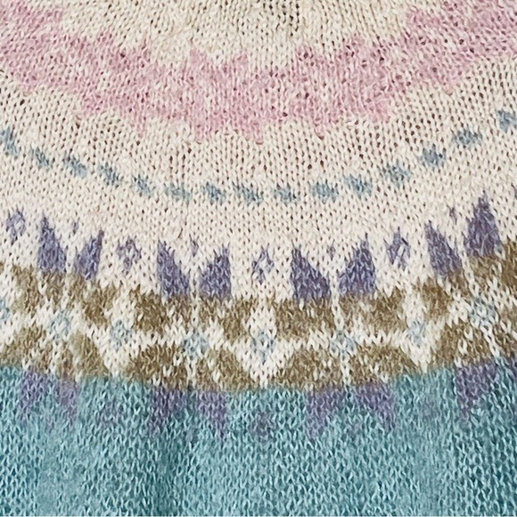 Studio Michelle Stuart Hand Knit Mohair Vintage Fair Isle Sweater Small - Picture 4 of 6